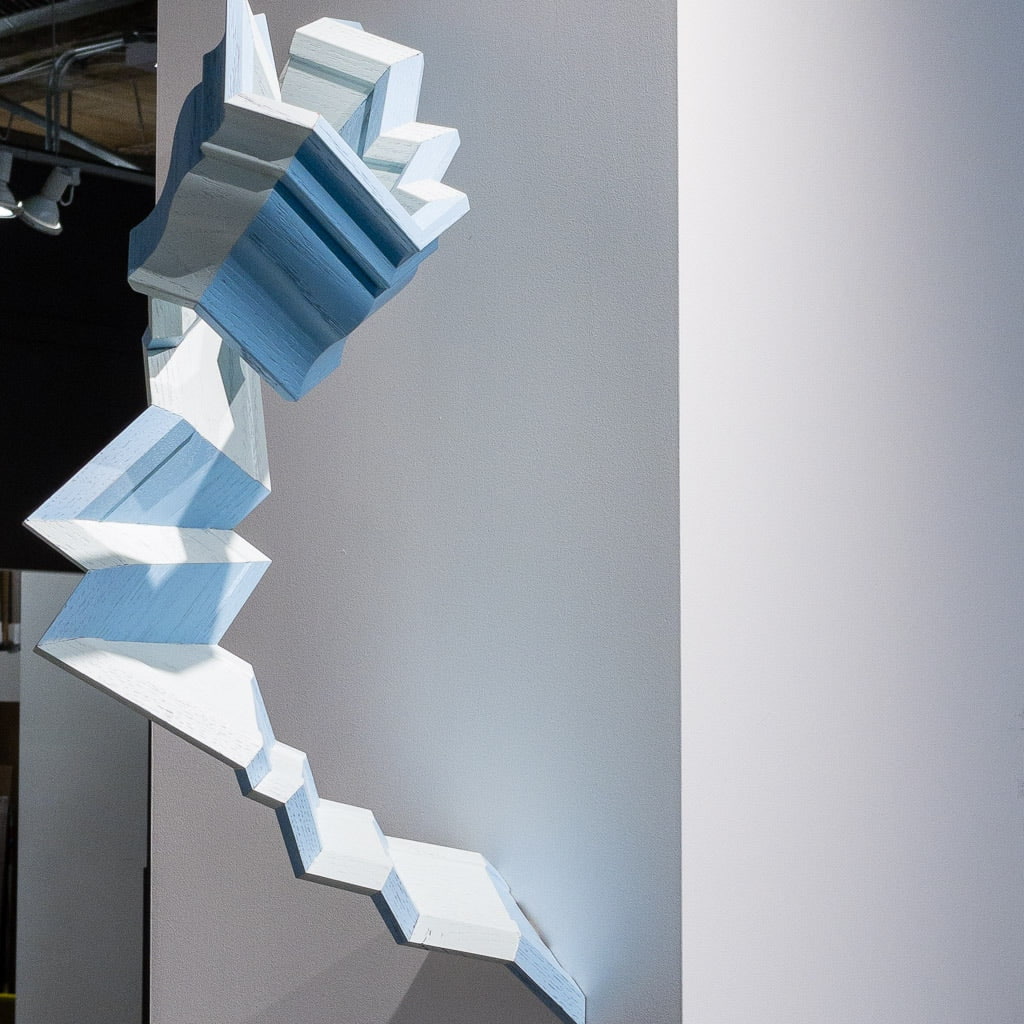 Jeans Wrapped Around a Washer Spindle | 24" x 10" x 10" Reclaimed Wood Mixed Media Sculpture Andrew Mirth