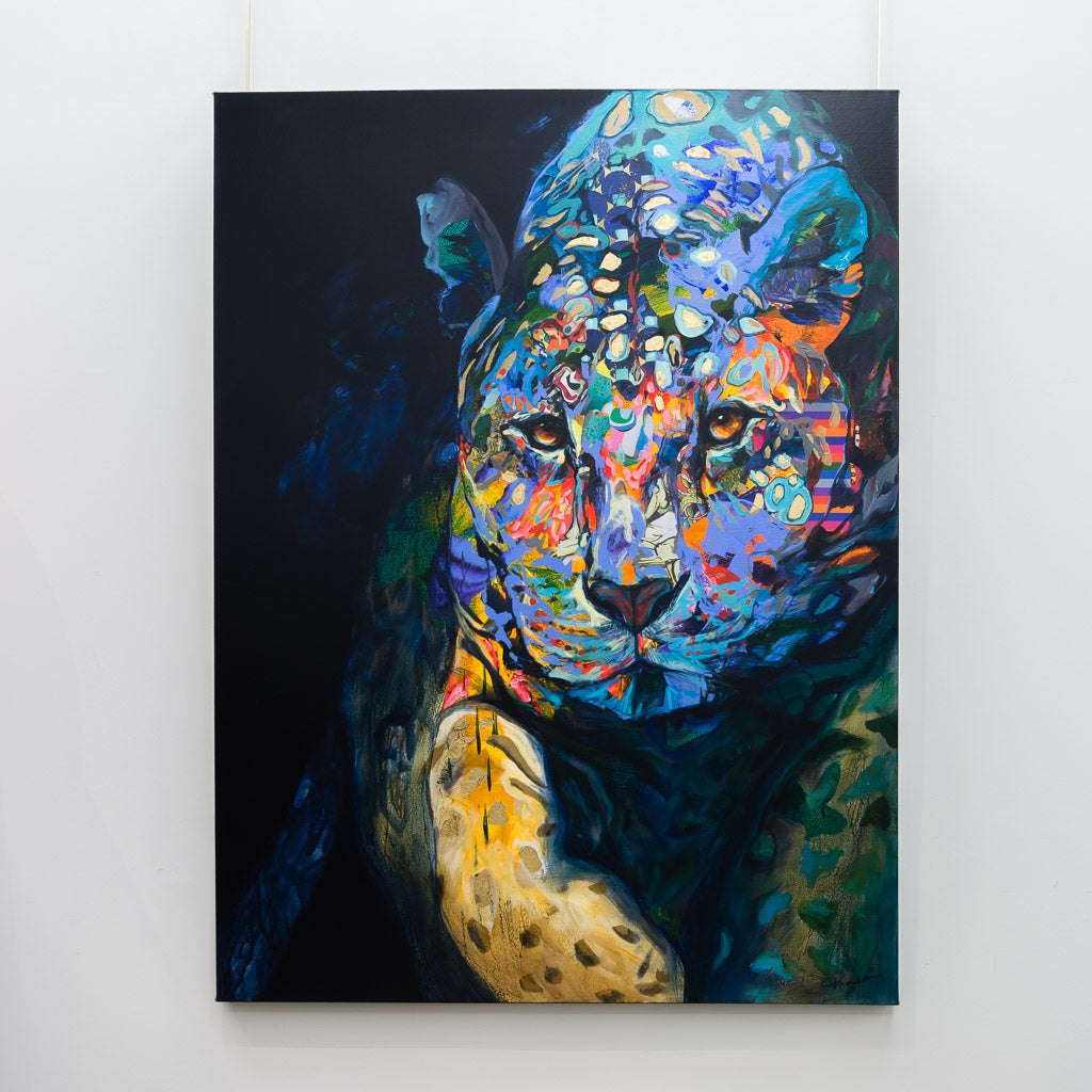 Panthera Pardus | 48" x 36" Mixed Media on Canvas Annabelle Marquis