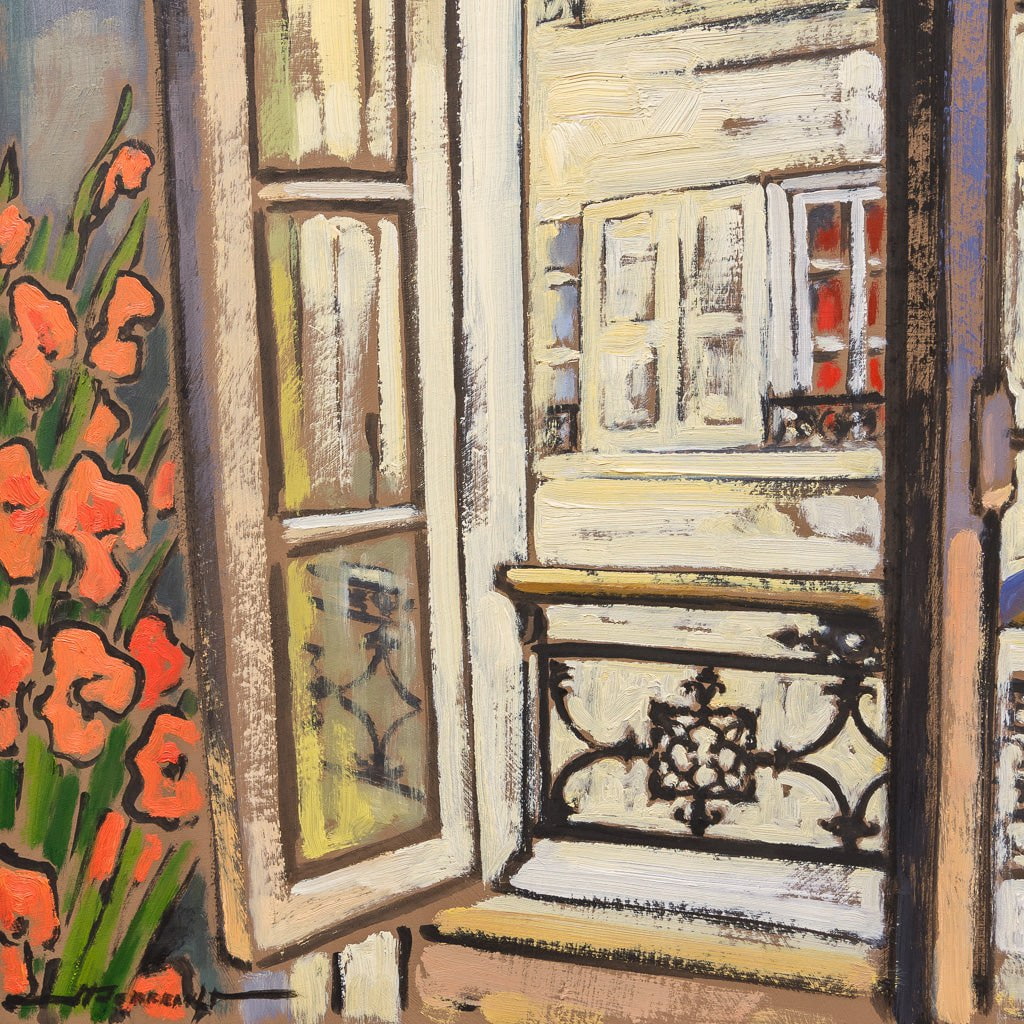 Fenêtre Ouverte à Montmartre | 12" x 12" Oil on Canvas Jeannette Perreault