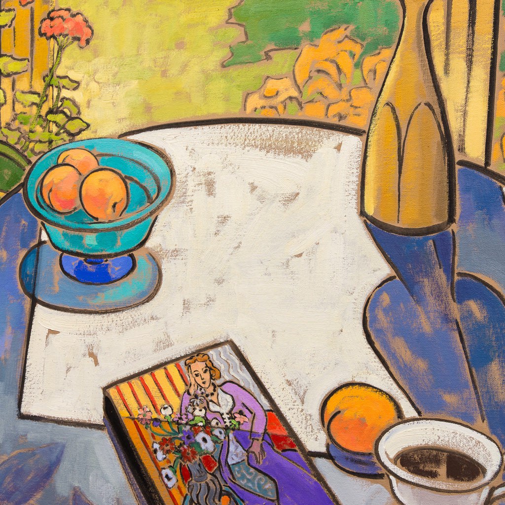 Lumiere d'été sur Nappe Blanche | 36" x 28" Oil on Canvas Jeannette Perreault