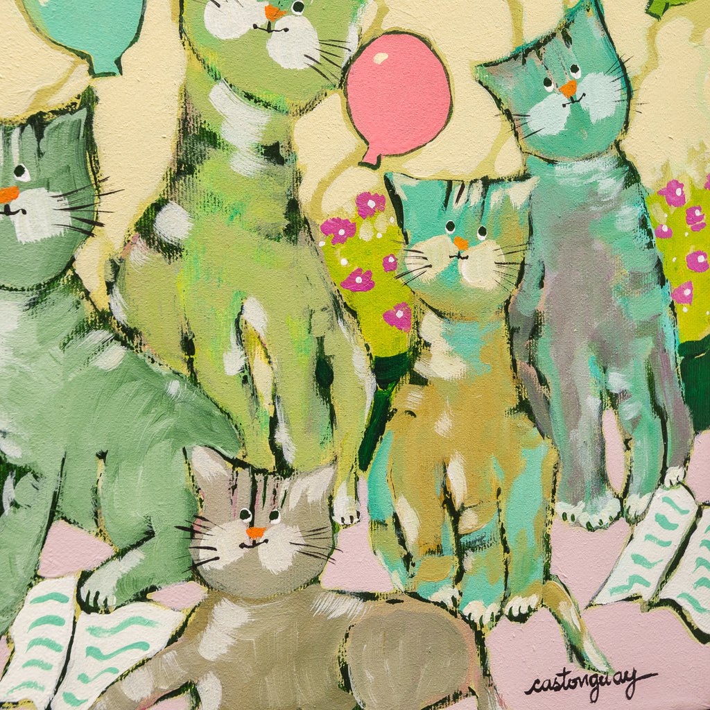 A Beautiful Birthday | 12" x 12" Acrylic on Canvas Claudette Castonguay