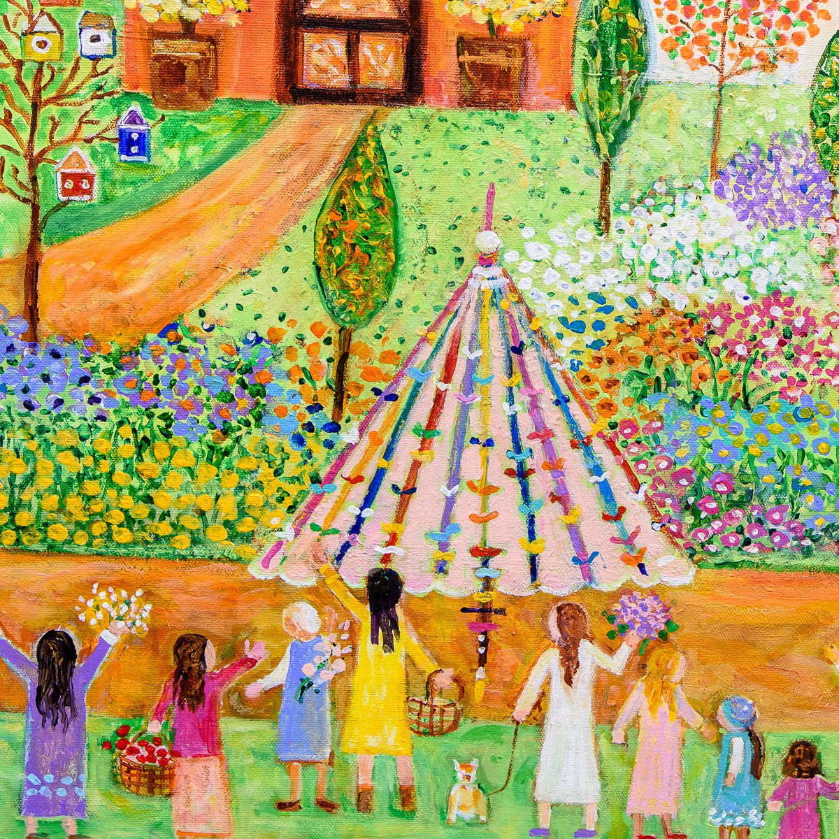 Dancing Around the Maypole | 36" x 30" Acrylic on Canvas Madison Hart