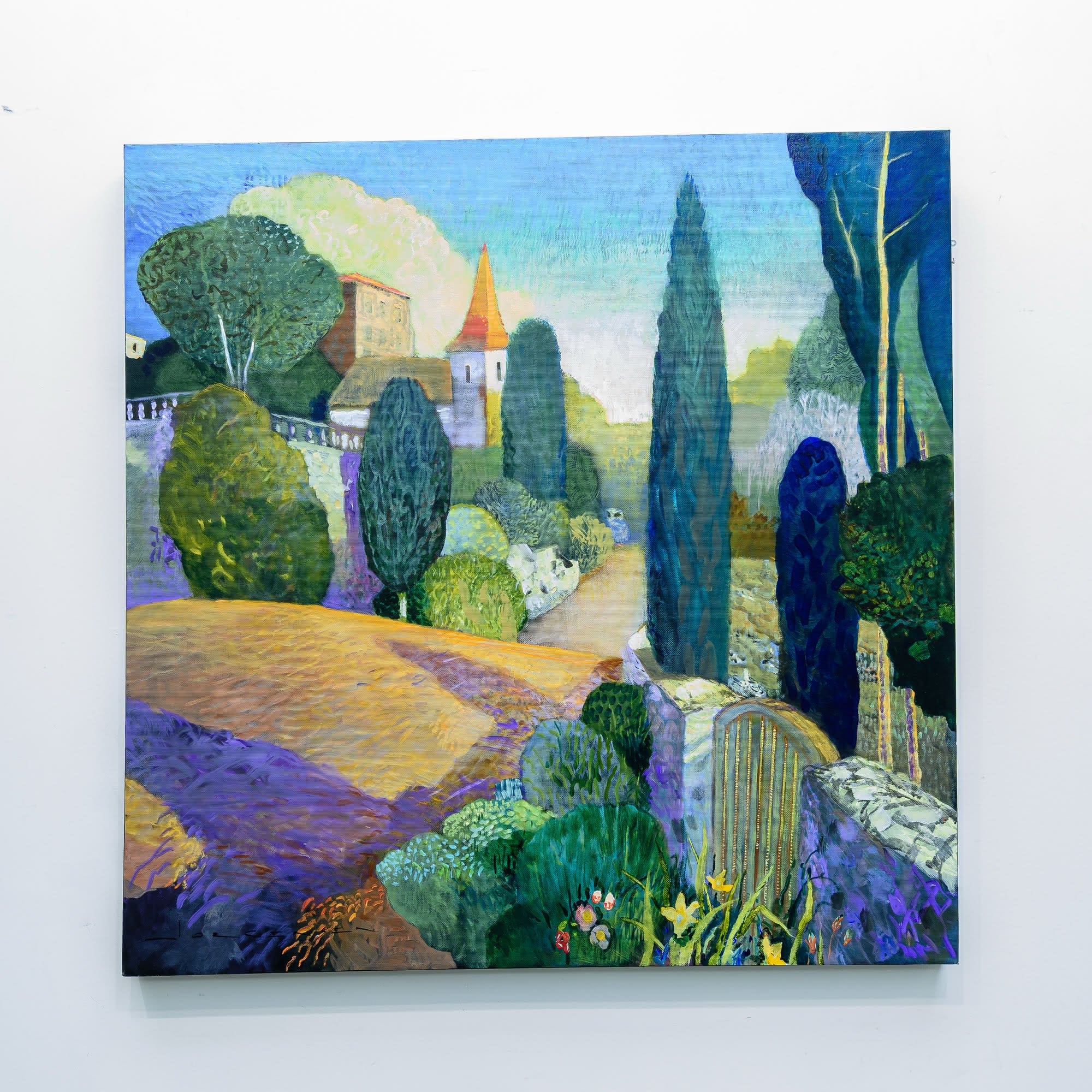 The Stone Fence Near Roquelaure | 36" x 36" Acrylic on Canvas Paul Jorgensen