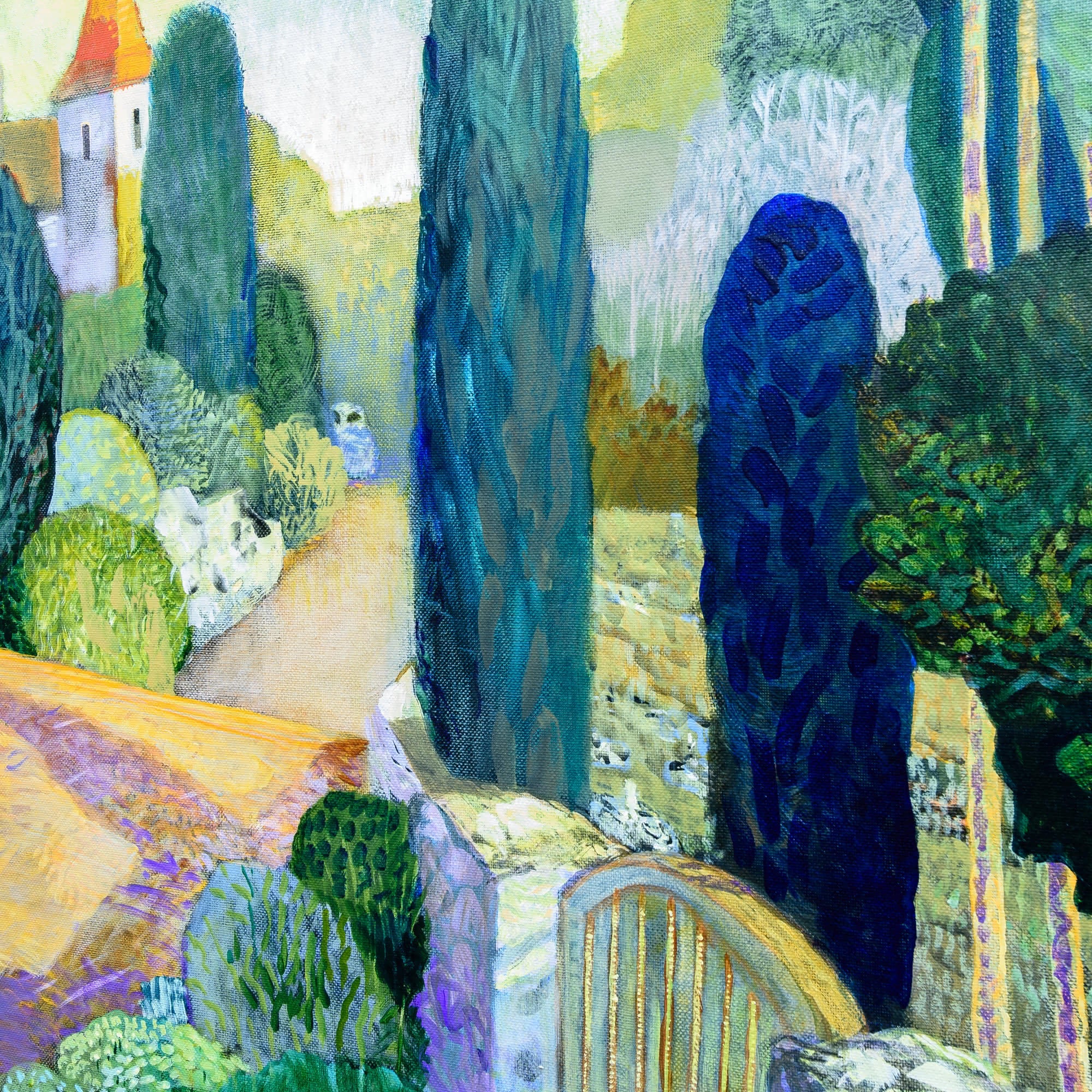 The Stone Fence Near Roquelaure | 36" x 36" Acrylic on Canvas Paul Jorgensen