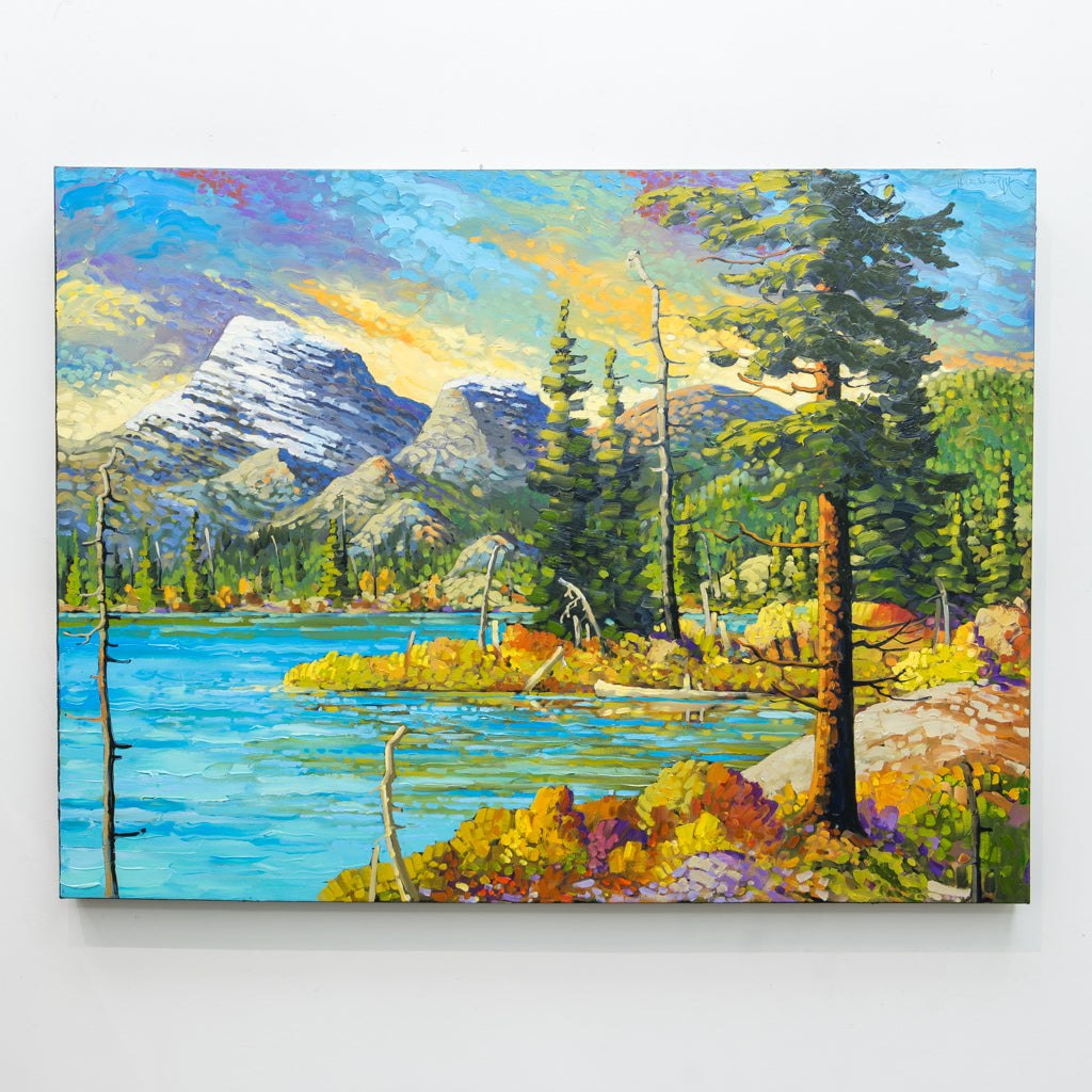 Edit Lake, Near Jasper | 30" x 40" Oil on Canvas Rod Charlesworth