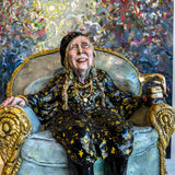 Joni Looked at Life from Both Sides Now | 15 x 15 x 12 Ceramic Elaine Brewer-White