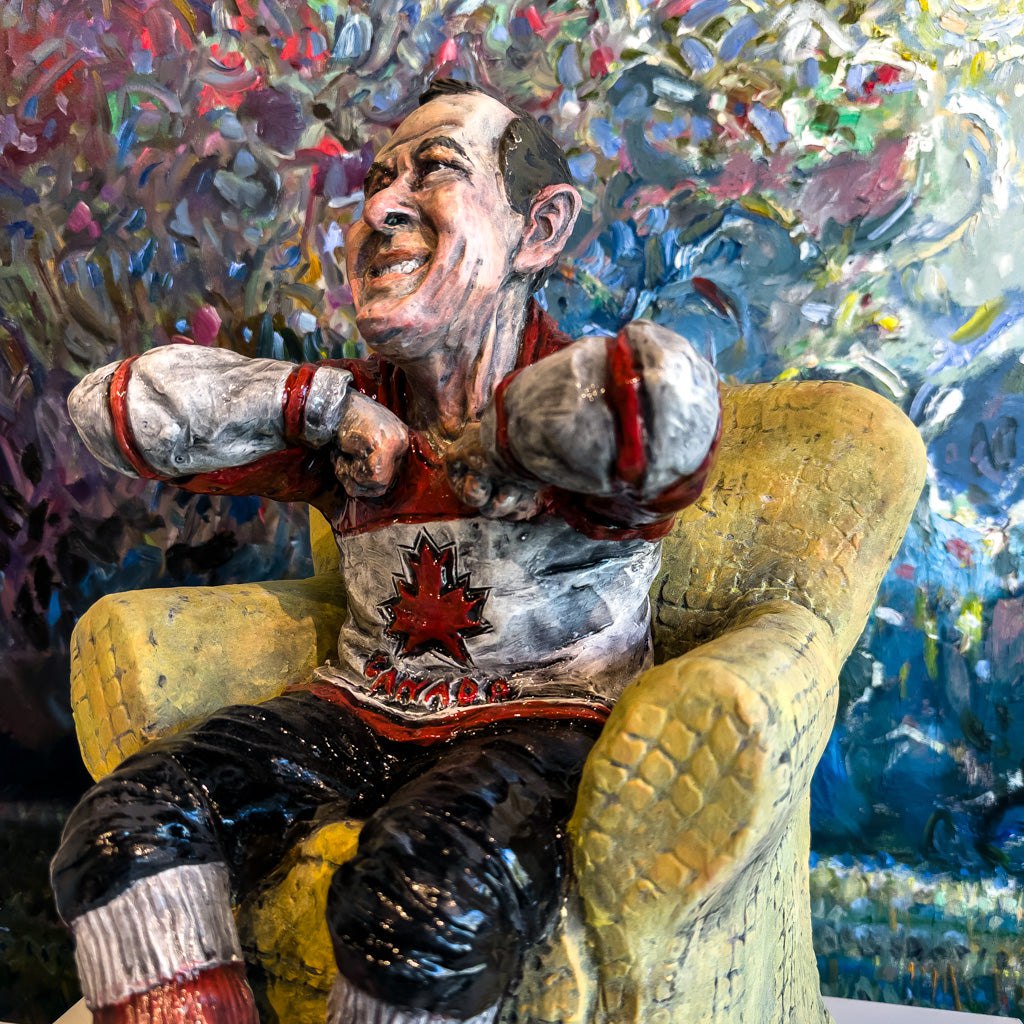 Gordie Got His Elbows Up | 17 x 14 x 14 Ceramic Elaine Brewer-White