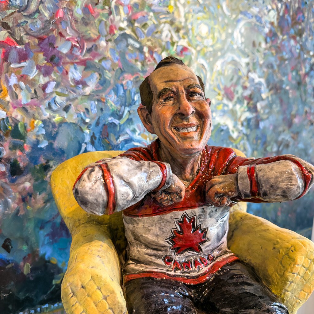 Gordie Got His Elbows Up | 17 x 14 x 14 Ceramic Elaine Brewer-White