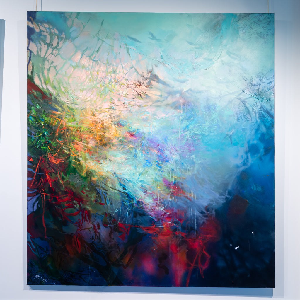 The Moments In-Between | 84" x76" Oil, Beeswax and Acrylic on Canvas Blu Smith