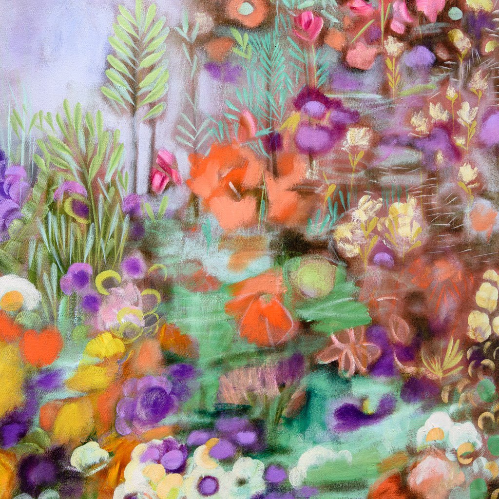 J'entends chanter les grenouilles | 40" x 40" Acrylic on Canvas Board Ilinca Ghibu