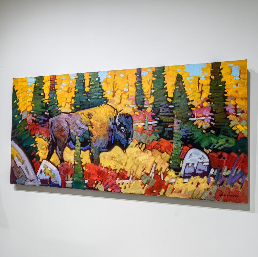 Aspen Edge, Buffalo | 30" x 60" Oil on Canvas Cameron Bird