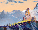 Gunsight Peaks from Lake O'Hara (2012) | 11" x 14" Acrylic on Canvas Robert Genn