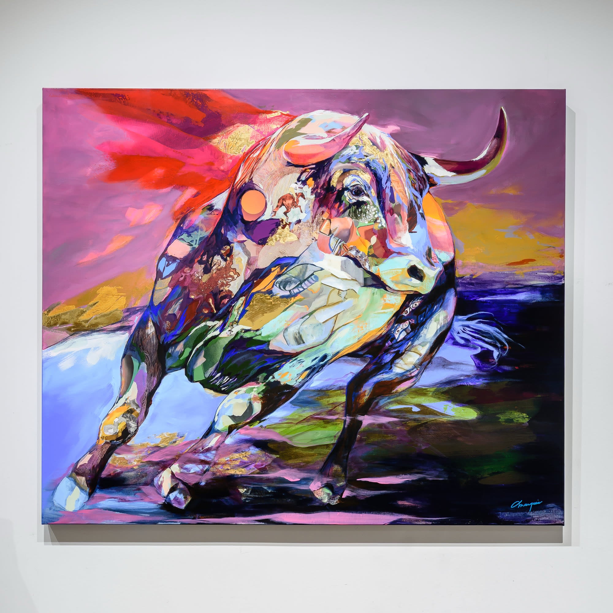 Retour su la piste | 40" x 48" Mixed Media on Canvas Annabelle Marquis