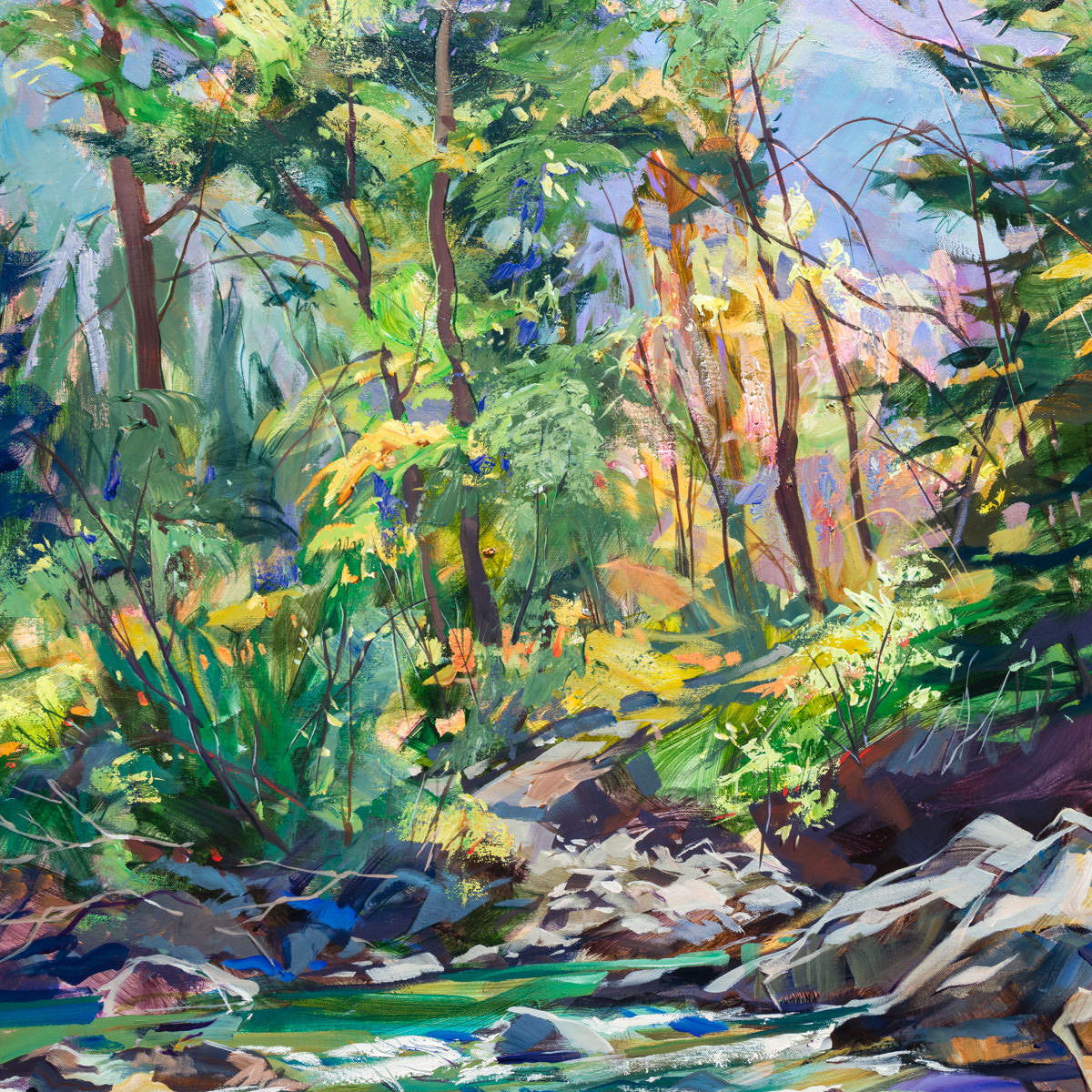Cottonwoods at Cameron Creek | 48" × 36" Acrylic on Canvas Brent Laycock RCA