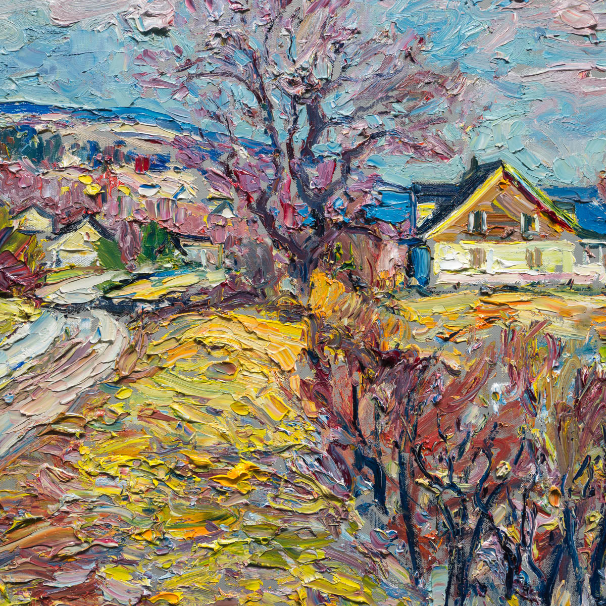 Sur le Chemin du Plateau | 24" × 30" Original Artwork Raynald Leclerc