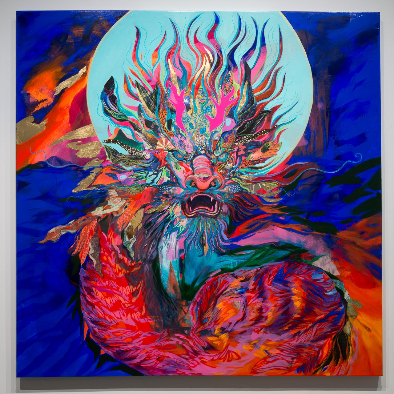 Celestial Dragon | 60" x 60" Mixed Media on canvas Annabelle Marquis