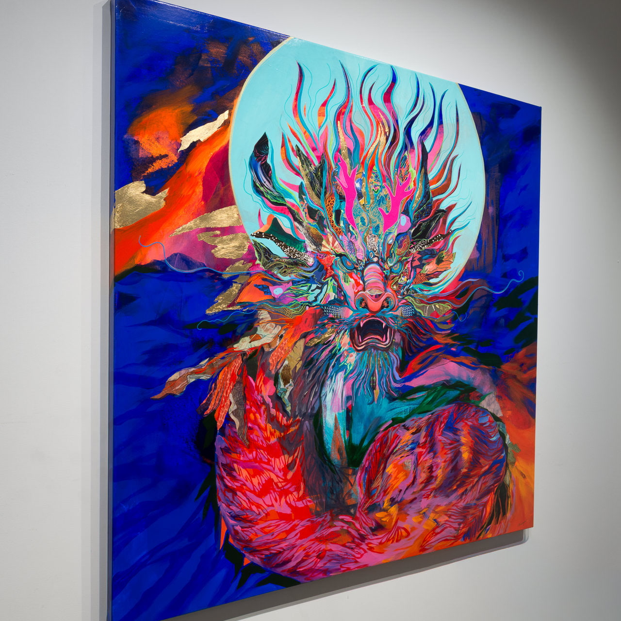 Celestial Dragon | 60" x 60" Mixed Media on canvas Annabelle Marquis