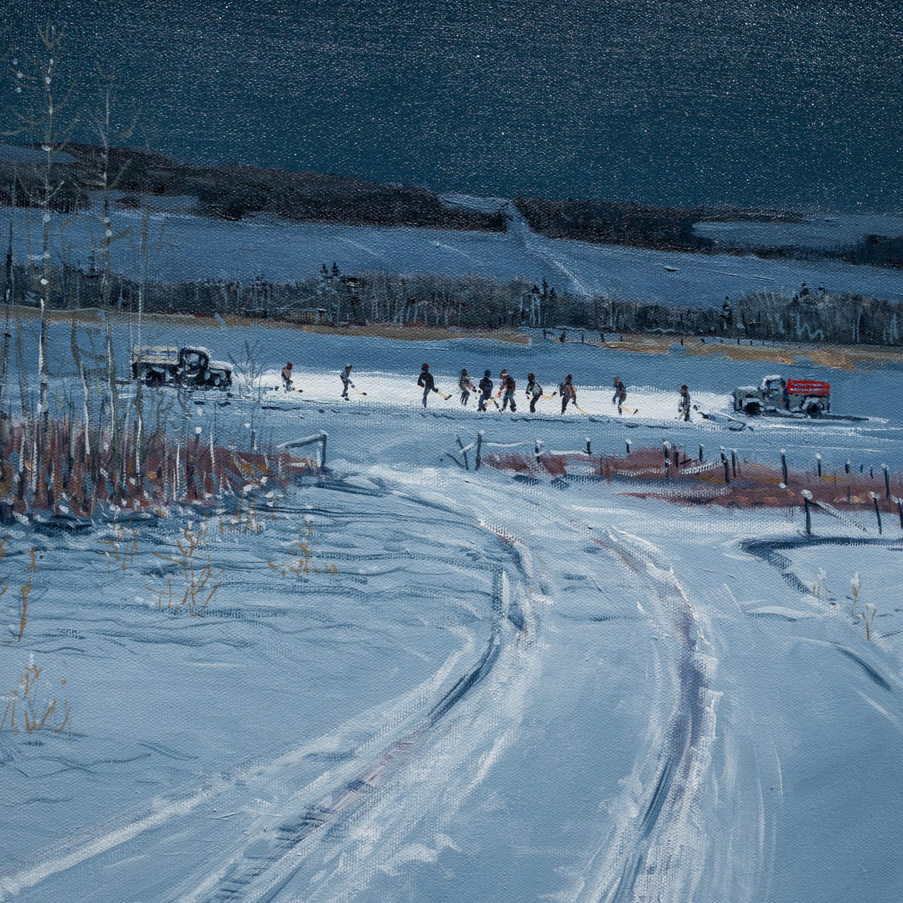 No one has to walk home | 30" x 30" Oil on Canvas Peter Shostak