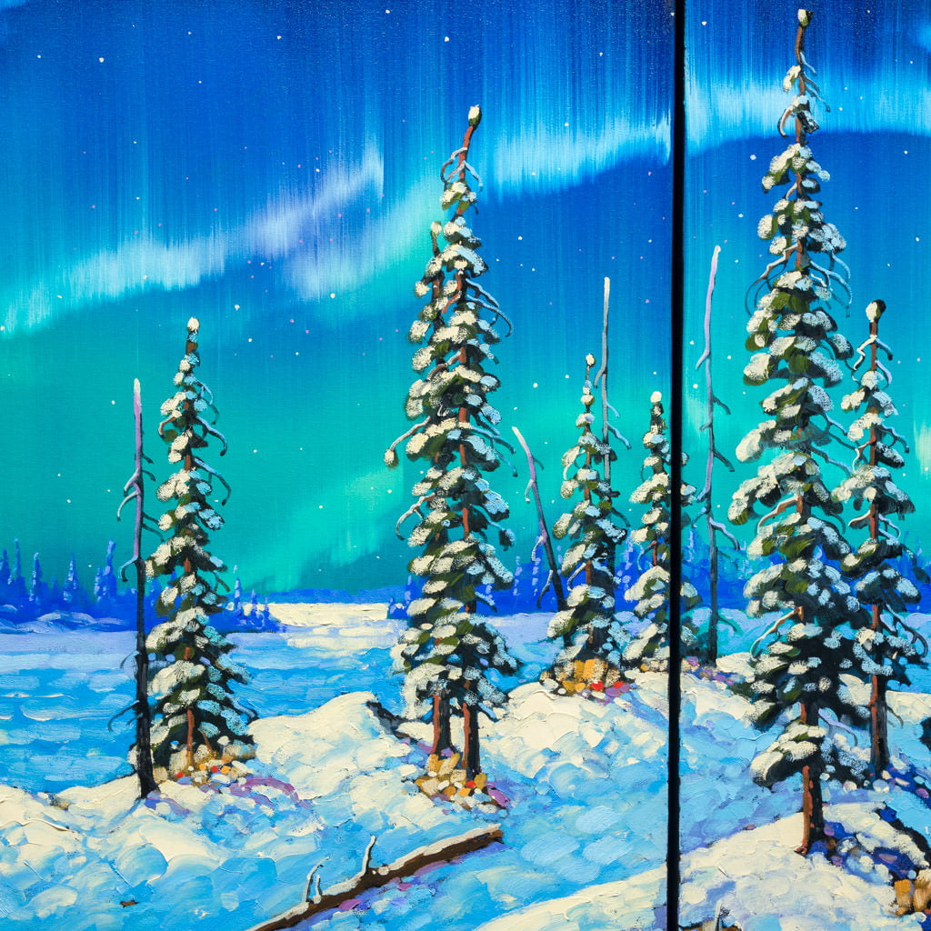 Islet in the Snow | 36" x 80" Oil on Canvas Rod Charlesworth