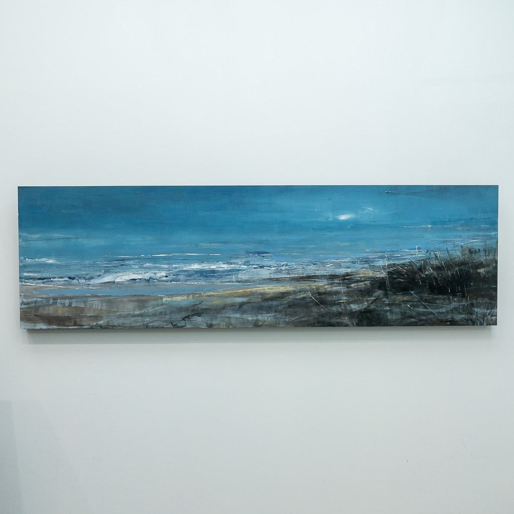 Les Berges de l'aurore | 18" x 60" Oil on Aluminum Composite Panel Nathalie Lapointe