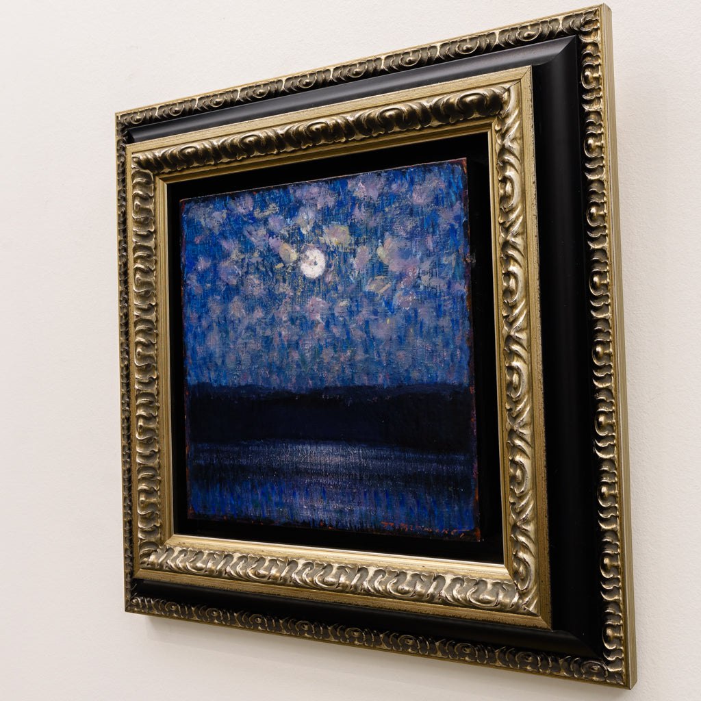 Lune d' Automne | 8" x 8" mixed media on panel Martin Blanchet