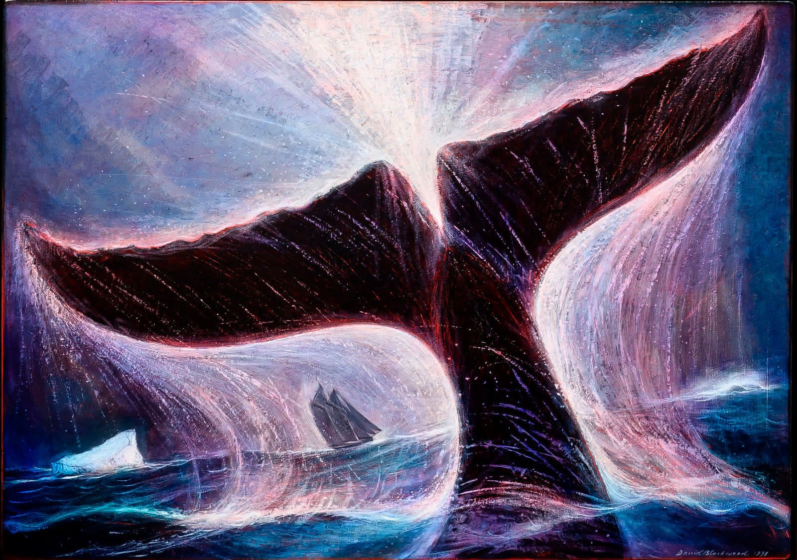 Sounding Whale - Labrador Sea 1998 | Oil Tempera on Panel Oil Tempera on Wood Panel David Blackwood