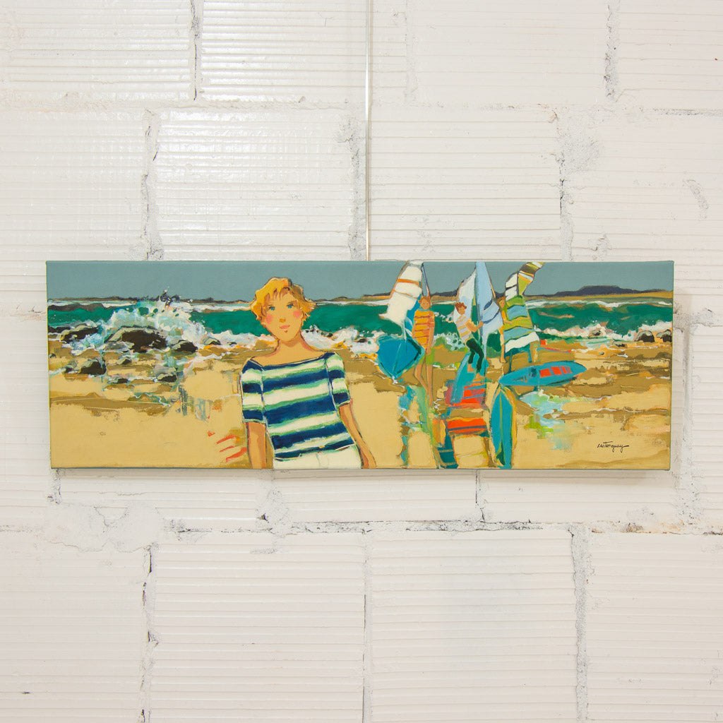 The Weekend on the Beach | 12" x 36" Acrylic on Canvas Claudette Castonguay