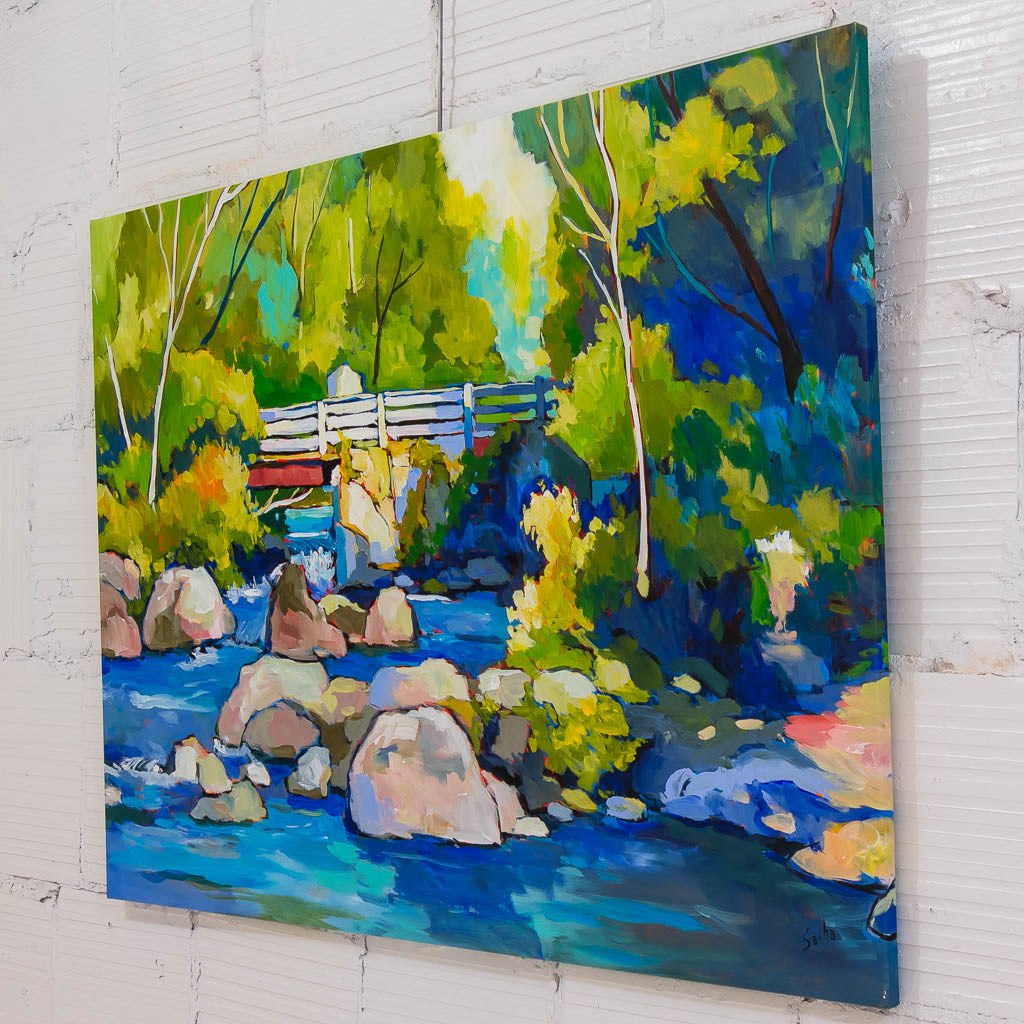 River in Val-David | 36" x 48" Acrylic on Canvas Sacha Barrette