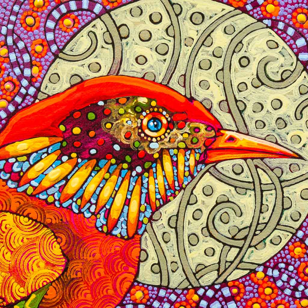Night Birding in Diamond Valley | 10" x 10" Acrylic on Canvas Grant Leier