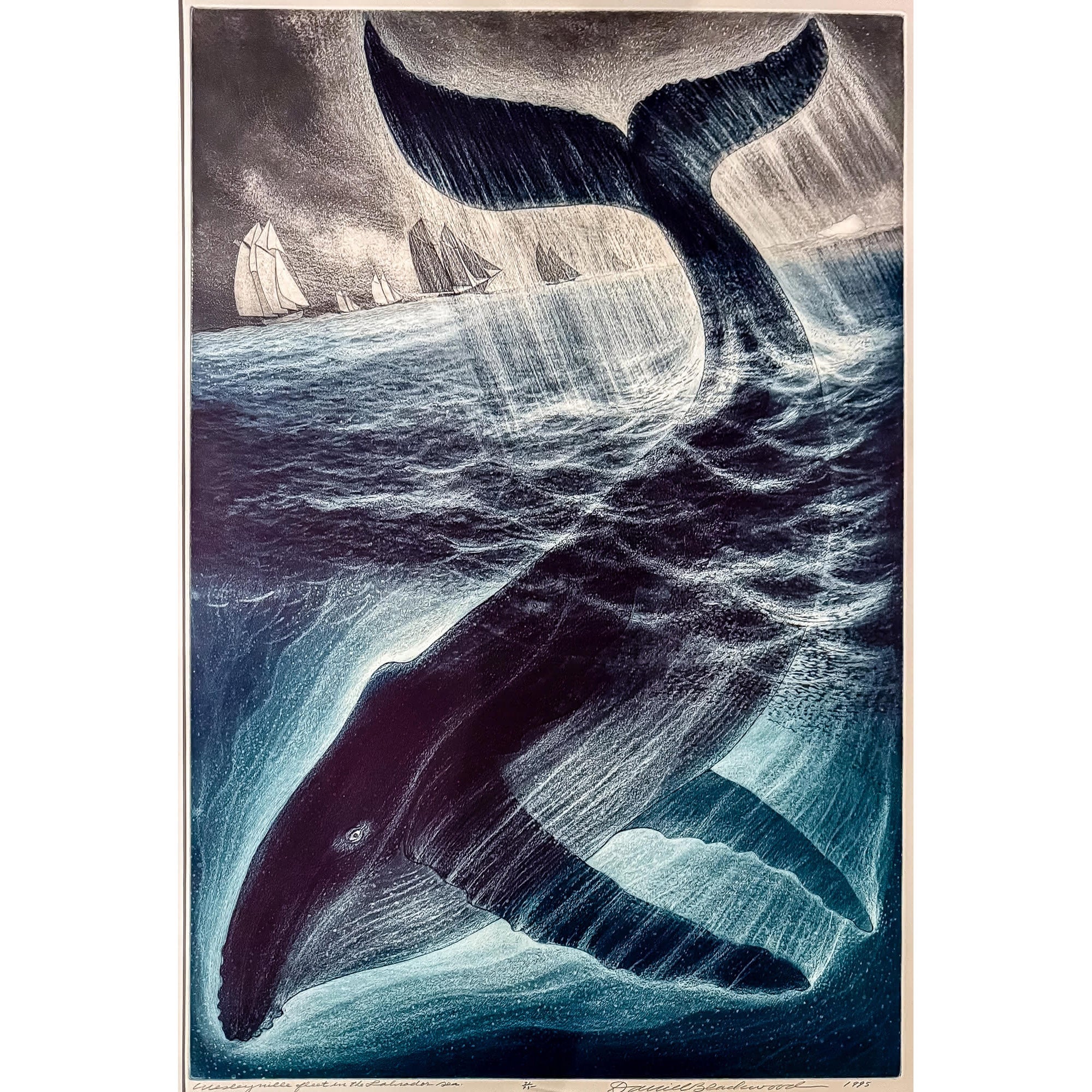 Wesleyville Fleet in the Labrador Sea | 1995 | Etching 71 of 75 Etching with Aquatint on Paper David Blackwood