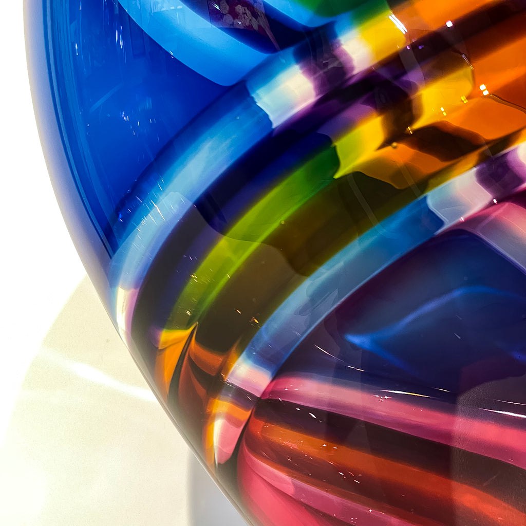 Large Incalmo Vessel - Purple, Amber, Red and Blue | 18" x11" Blown Glass Paull Rodrigue