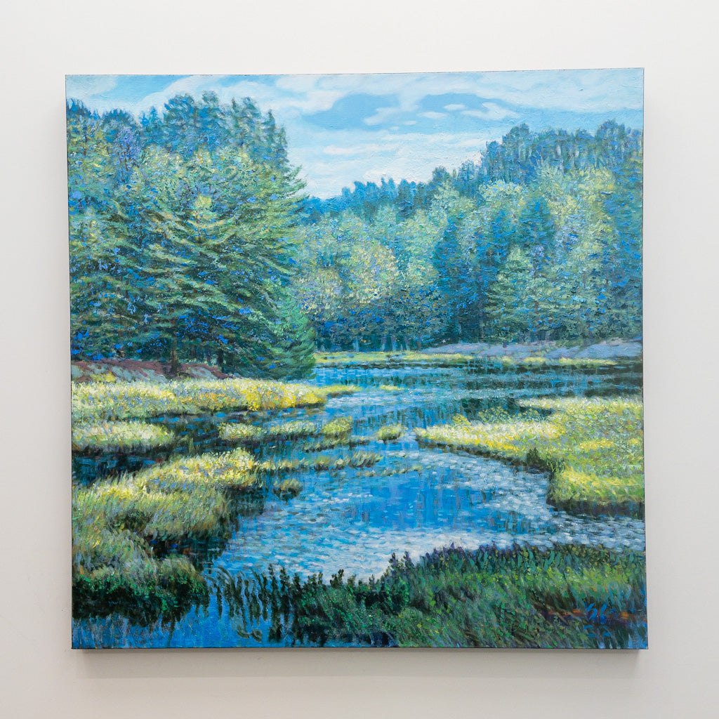 Summer Hardy Lake #1 | 36&quot; x 36&quot; Acrylic on Canvas Shi Le