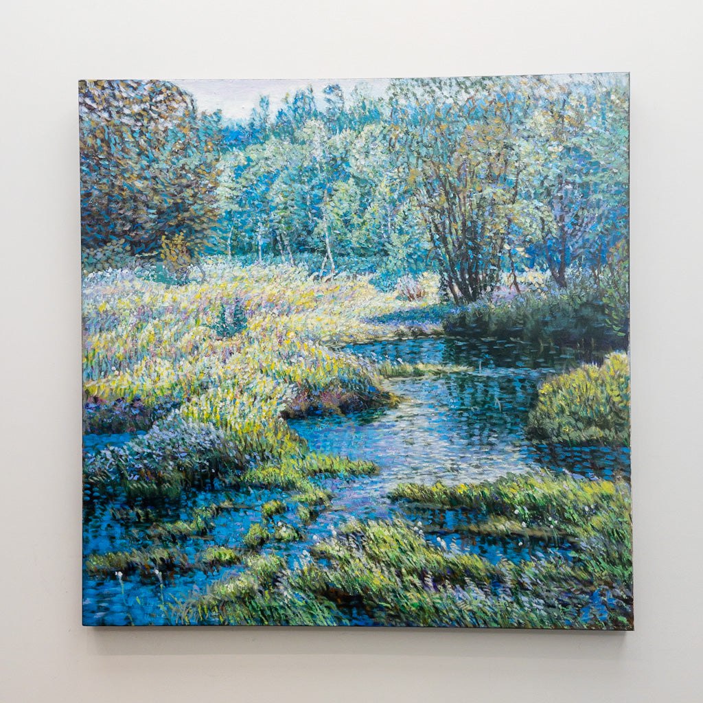 Summer Hardy Lake #2 | 36&quot; x 36&quot; Acrylic on Canvas Shi Le