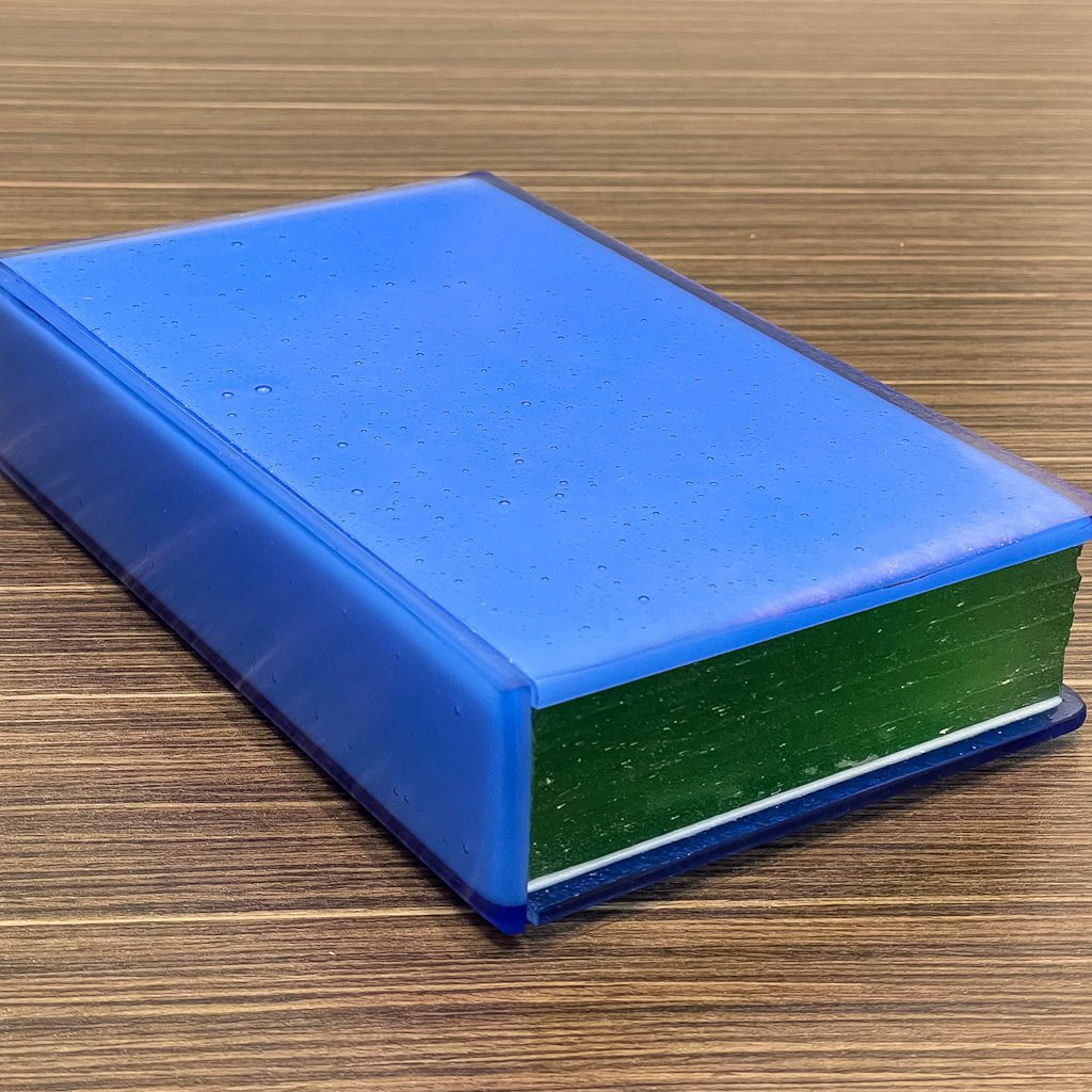 Light Reading - Light Blue/Green | 1.75" x 8.75" x 5" Kilnformed Glass Bob Leatherbarrow