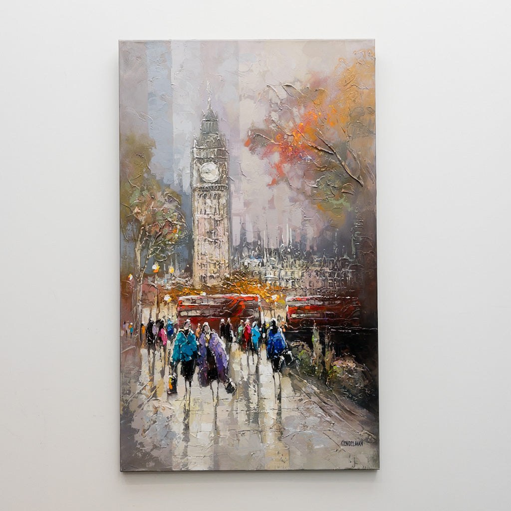 London at Dusk | 40&quot; x 24&quot; Acrylic on Canvas Irene Gendelman