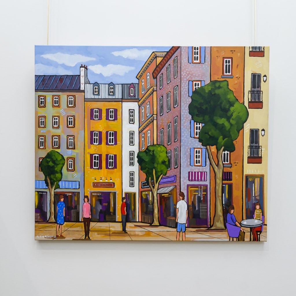 Vie de Quartier | 30" x 36" Acrylic on Canvas Alain Bédard