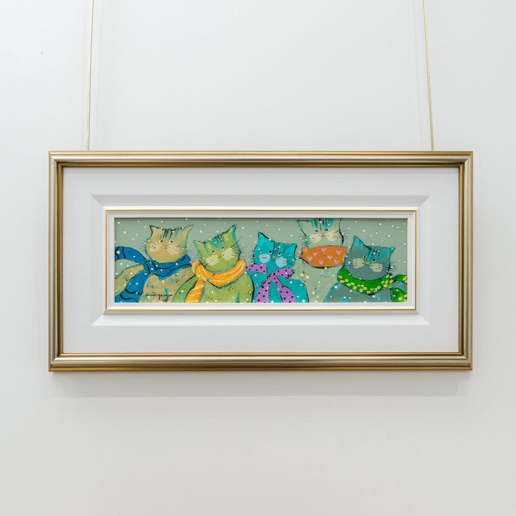 The Happy Cats | 6" x 20" Acrylic on Canvas Claudette Castonguay