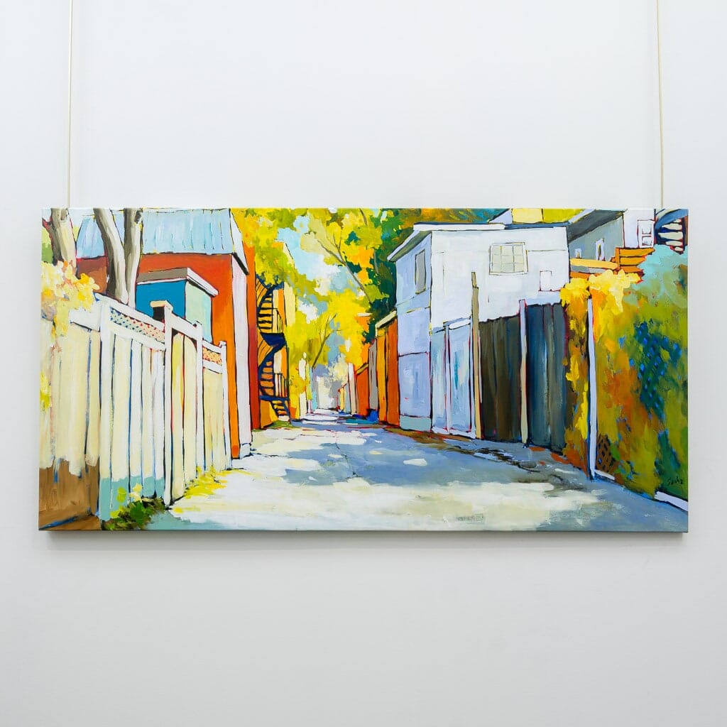 Late Fall in the Alley | 30&quot; x 60&quot; Acrylic on Canvas Sacha Barrette