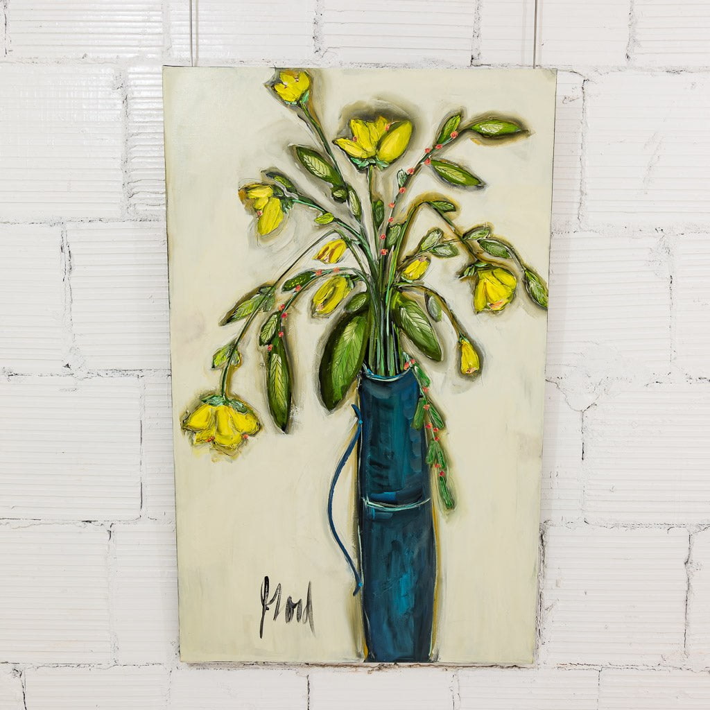 Yellow Flowers | 48" x 30" Acrylic on Canvas Josée Lord