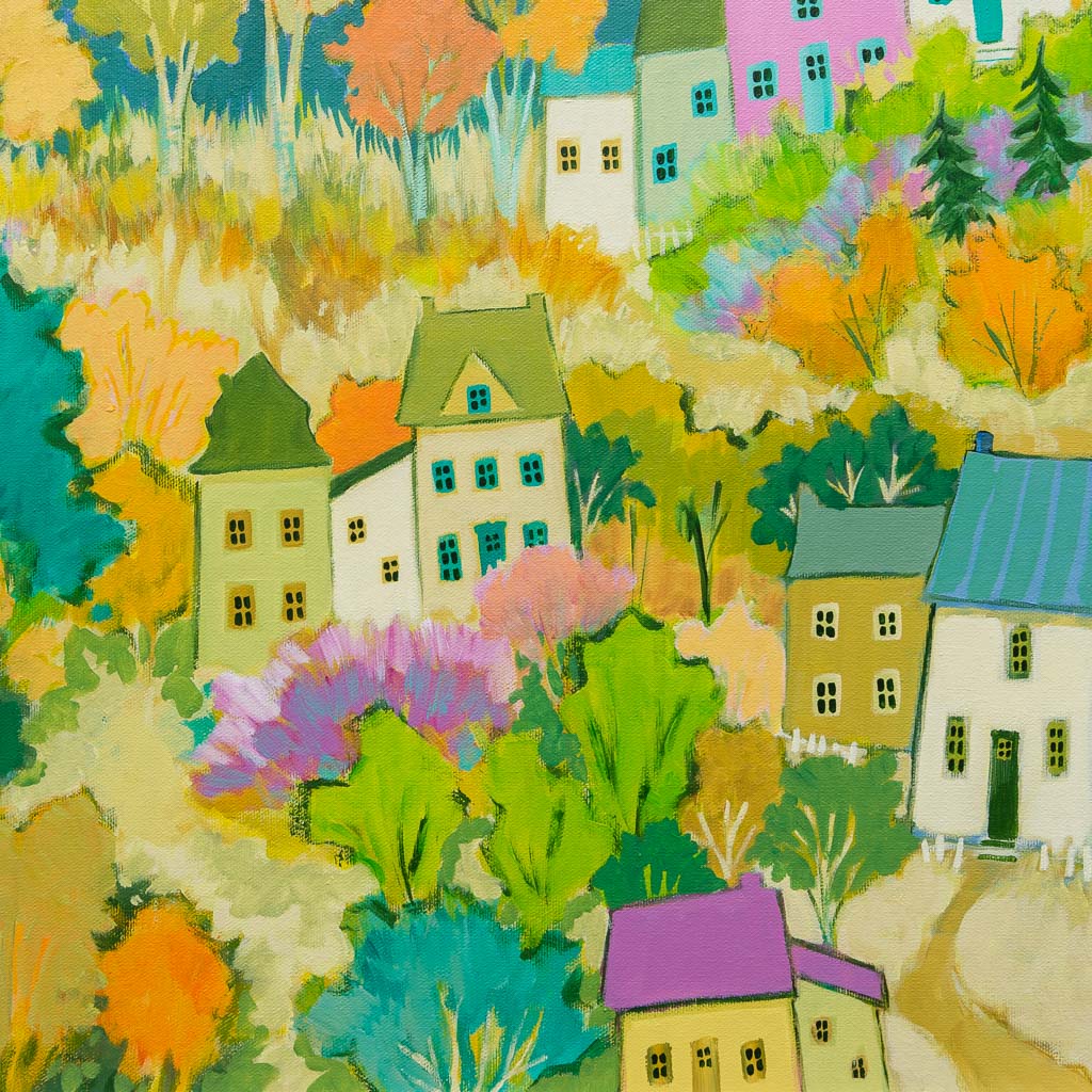 An Amazing Souvenir From This Village | 18" x 24" Acrylic on Canvas Claudette Castonguay