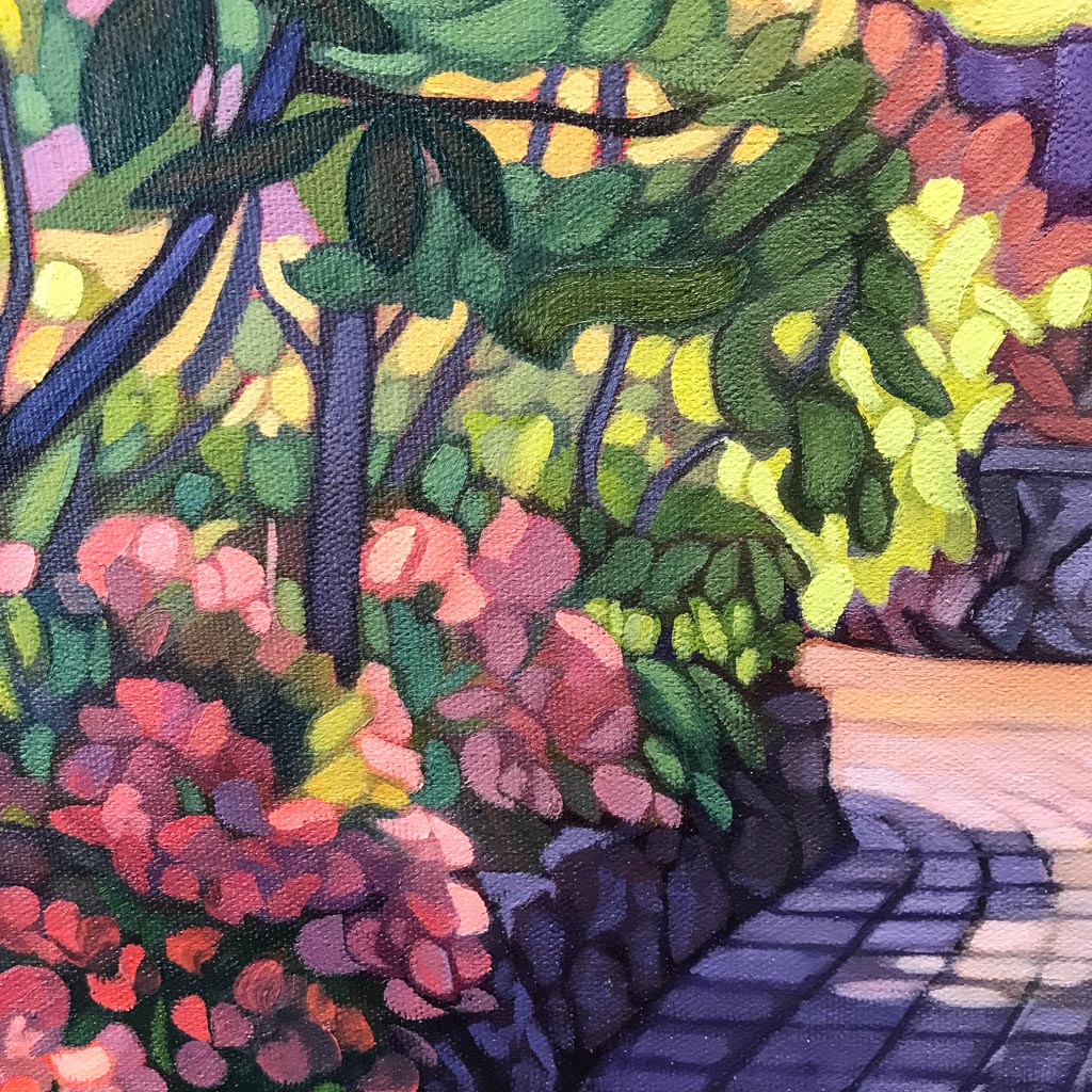 Butchart's Begonias | 16" x 16" Oil on Canvas Mary Ann Laing