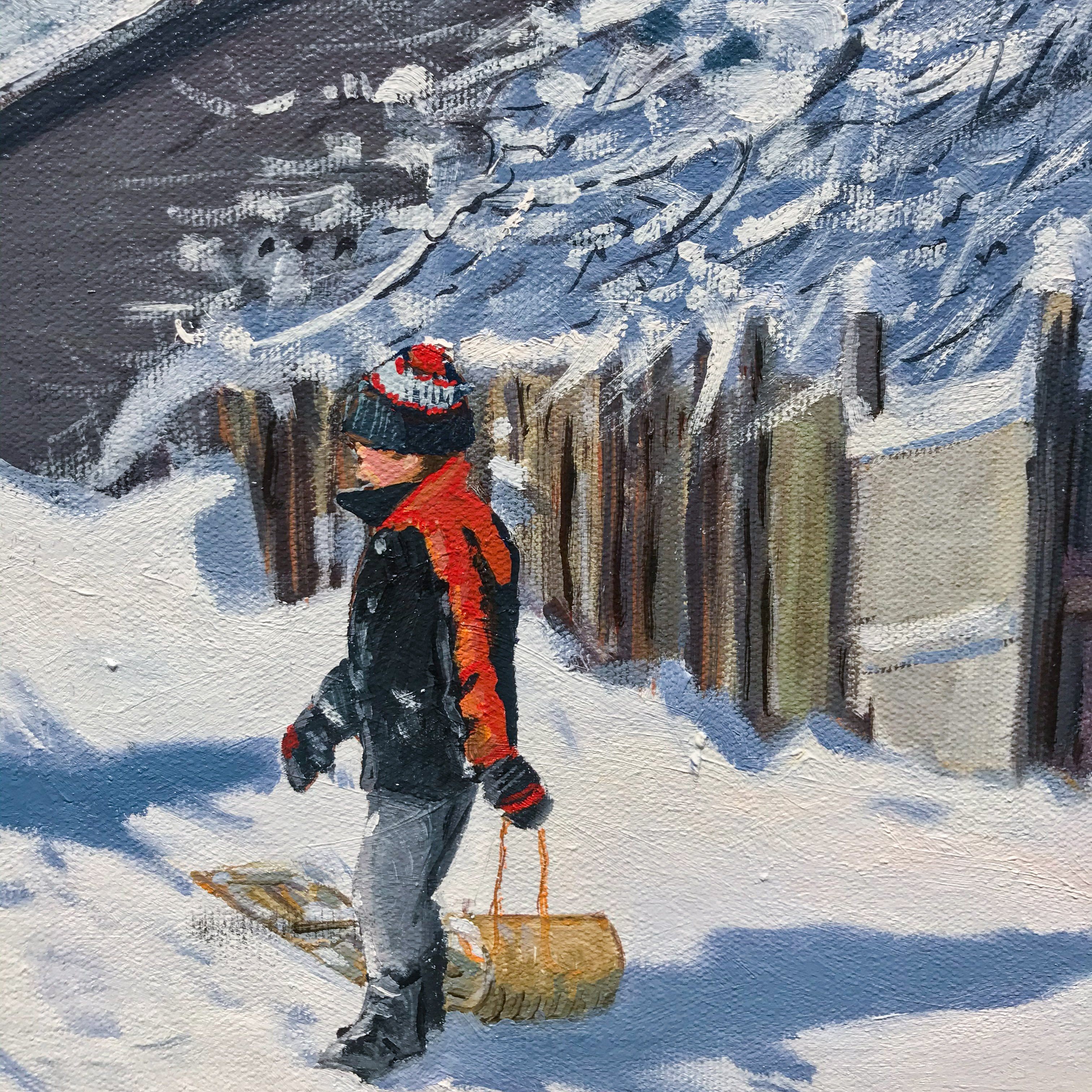 I can't walk any faster | 24" x 36" Oil on Canvas Peter Shostak