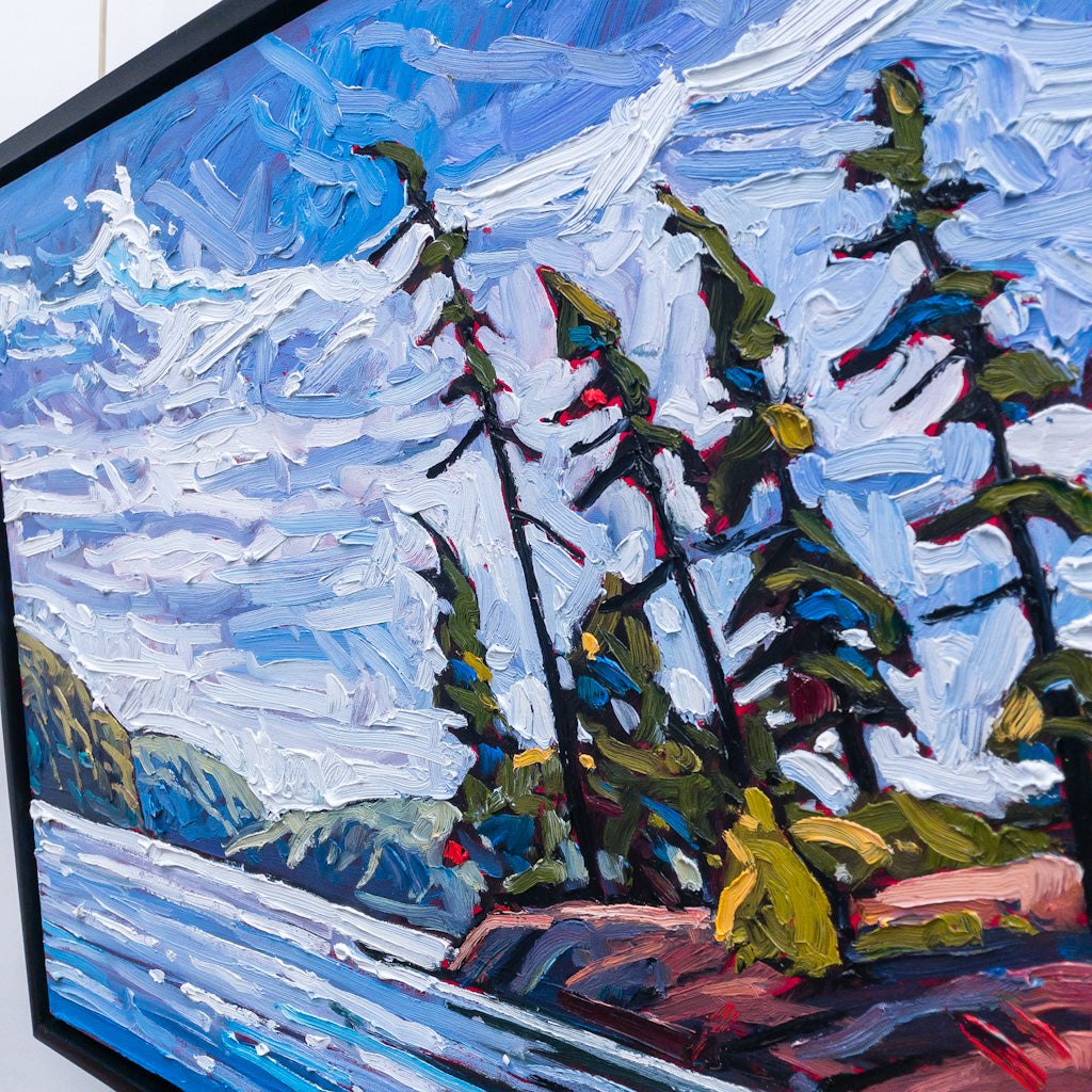 Paddling on Tom Thomson Lake | 24" x 48" Oil on Canvas Ryan Sobkovich