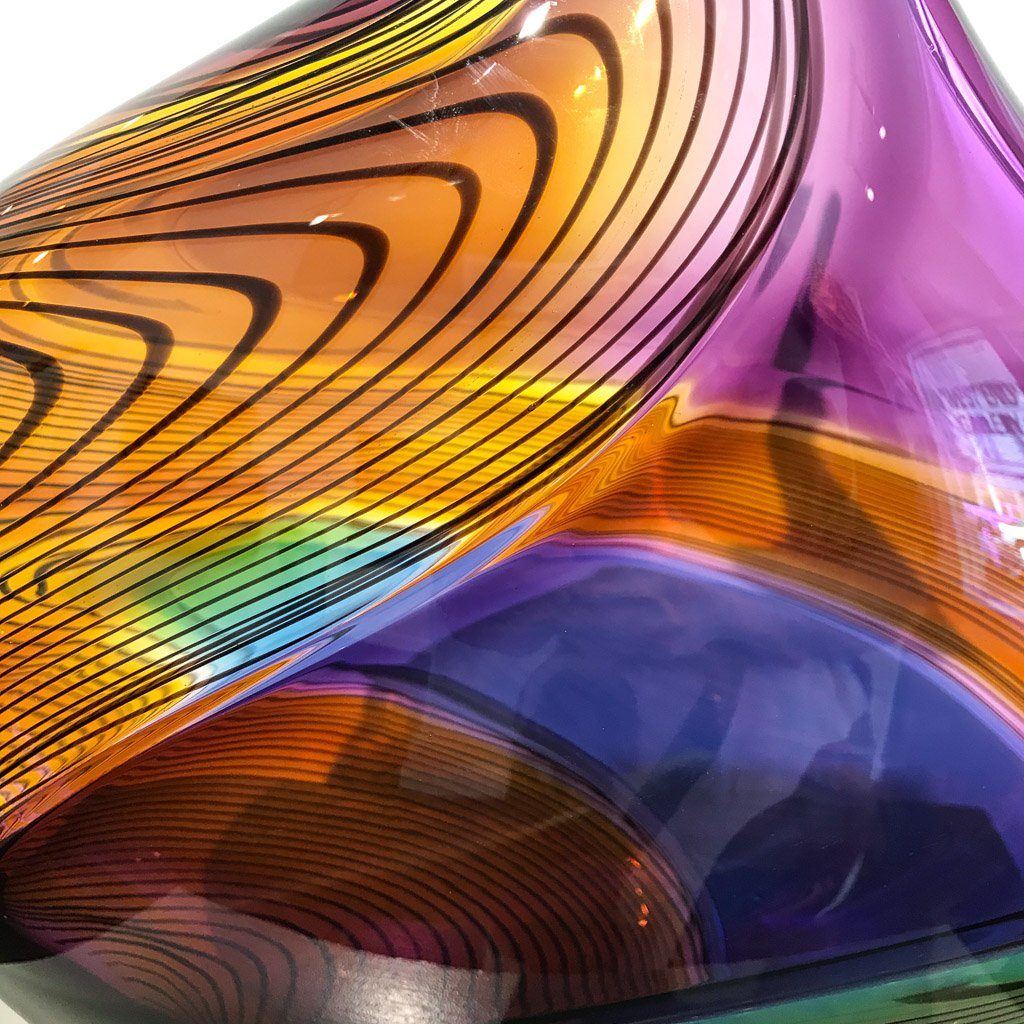 Incalmo Vessel - Purple, Orange, and Blue | 12" x 17.5" Blown Glass Paull Rodrigue