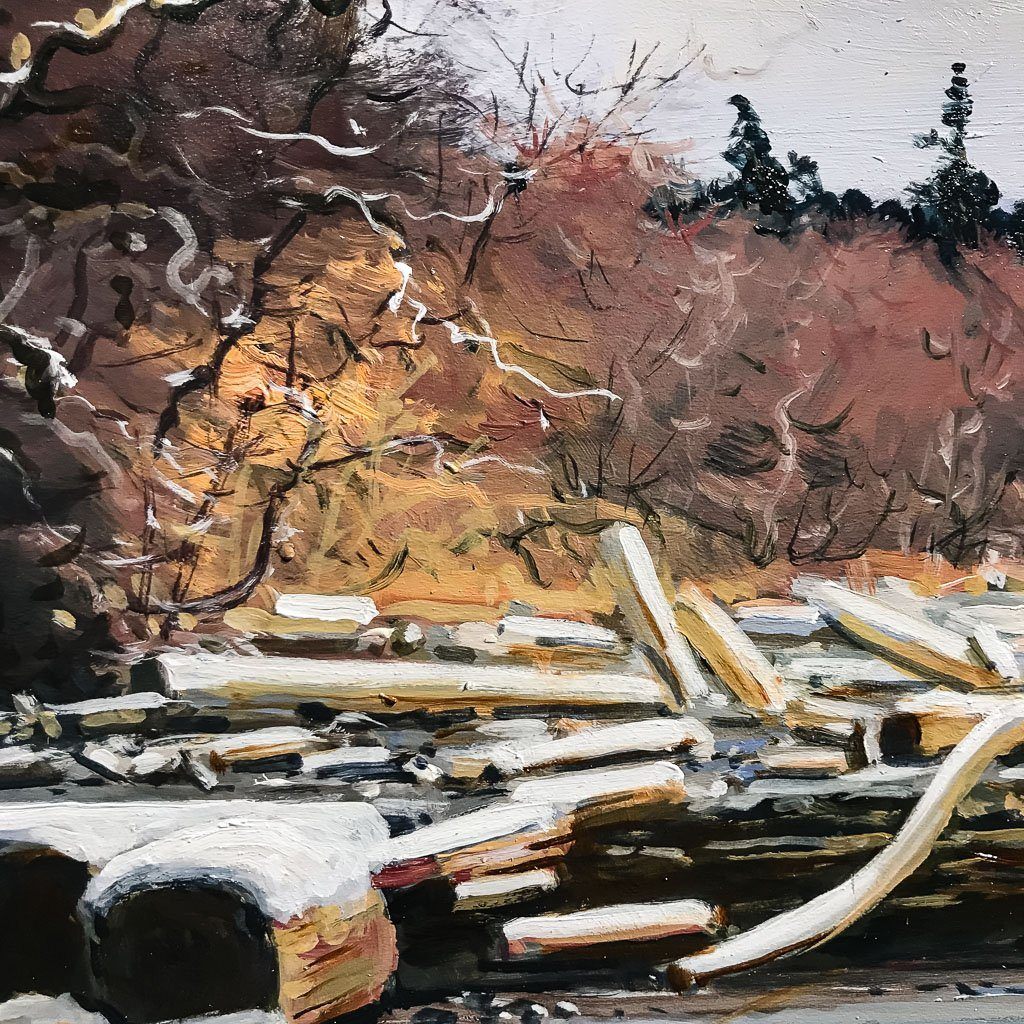 January Snow on Hornby Island | 8" x 10" Oil on Panel Peter Shostak