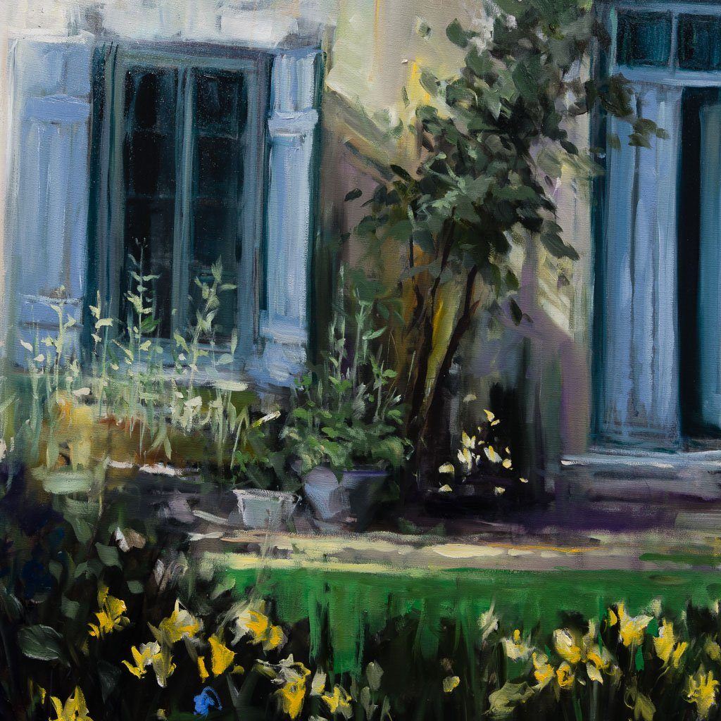 Rustic Courtyard | 36" x 36" Oil on Canvas Pierre Giroux