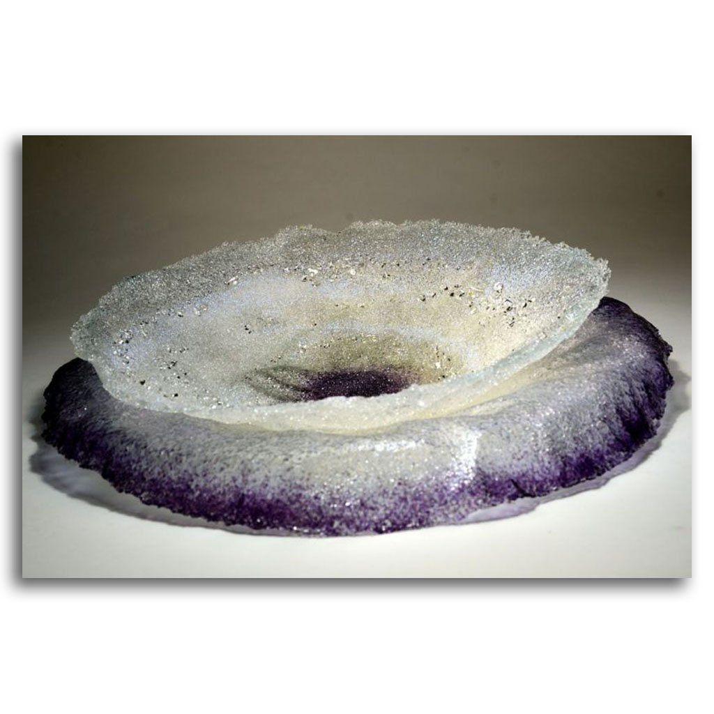 Sitting on Purple Clouds Cannikin | 14" x 3" Pate de verre Kathleen Black