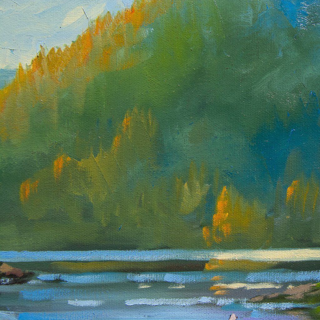 Sunshine Coast, Calm Inlet | 24" x 24" Oil on Canvas Rod Charlesworth
