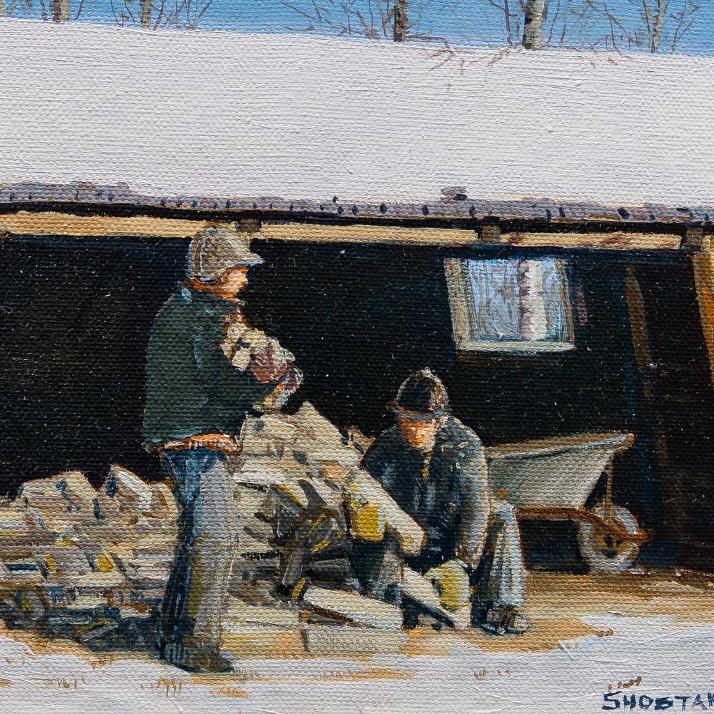 Tomorrow you will help me bring in the wood | 8" x 10" Oil on Canvas Peter Shostak