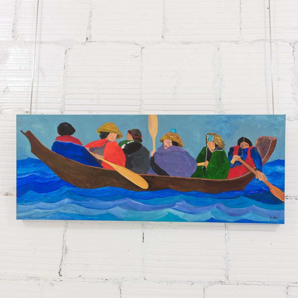 Dugout Voyage | 16" x 40" Acrylic on Canvas Irene Klar